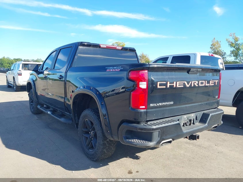 Vin: 1gcpyfed3mz209143, lot: 46635041, chevrolet silverado 1500 4wd  short bed lt trail boss 20213