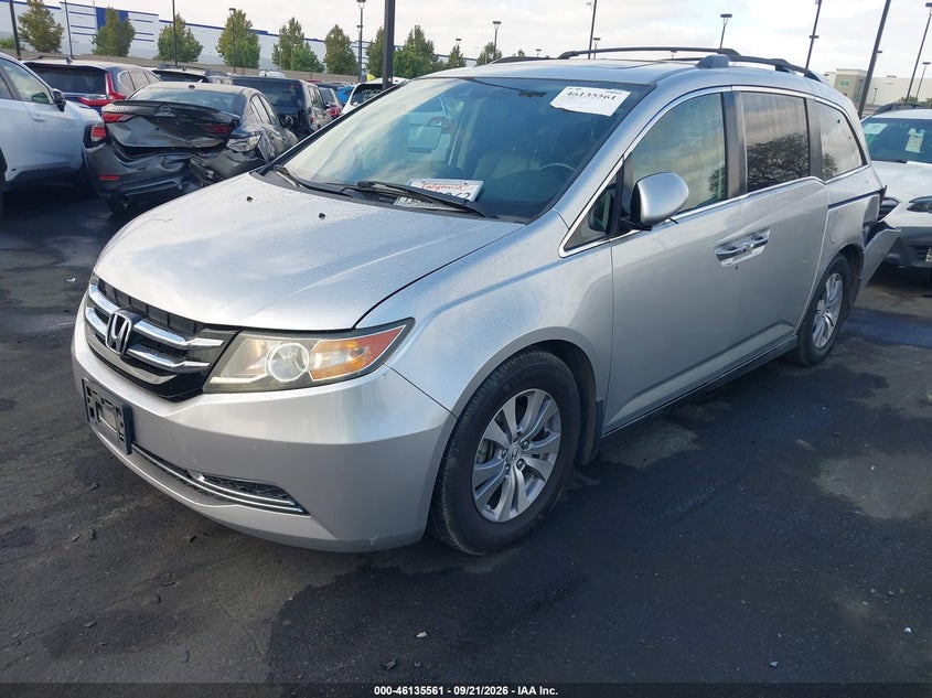 Vin: 5fnrl5h67eb059012, lot: 46635295, honda odyssey ex-l 20142