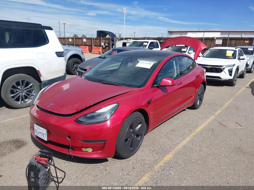 Vin: 5yj3e1ea2pf450587, lot: 46635314, tesla model 3 rear-wheel drive 20232