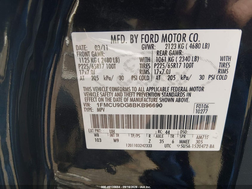 2011 FORD ESCAPE XLT · Фото 9