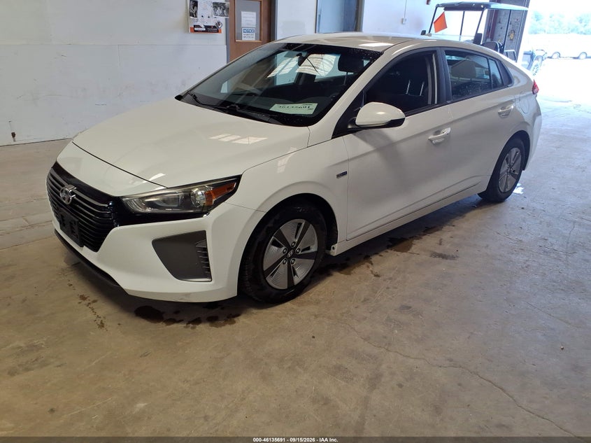Vin: kmhc65lc2ku160161, lot: 46635425, hyundai ioniq hybrid blue 20192