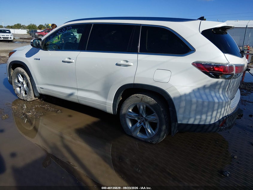 Vin: 5tddcrfh6gs018620, lot: 46635563, toyota highlander hybrid limited 20163