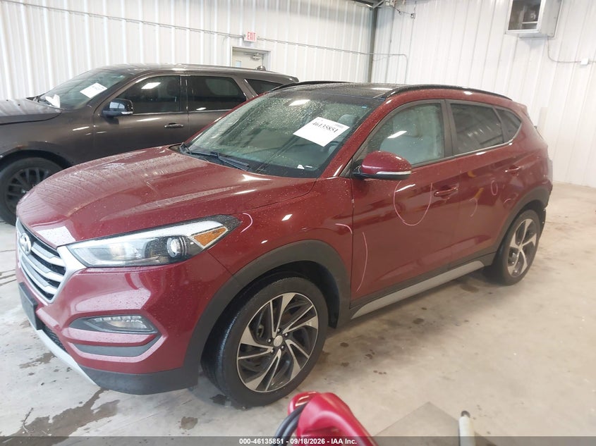 2018 Hyundai Tucson, Удар ззаду, IAAI, VIN KM8J3CA25JU783965 — фото 2