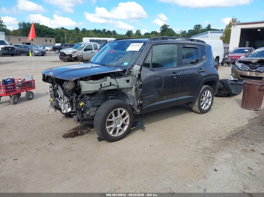 Vin: zacnjbbb1lpl07010, lot: 46635666, jeep renegade latitude 4x4 20202