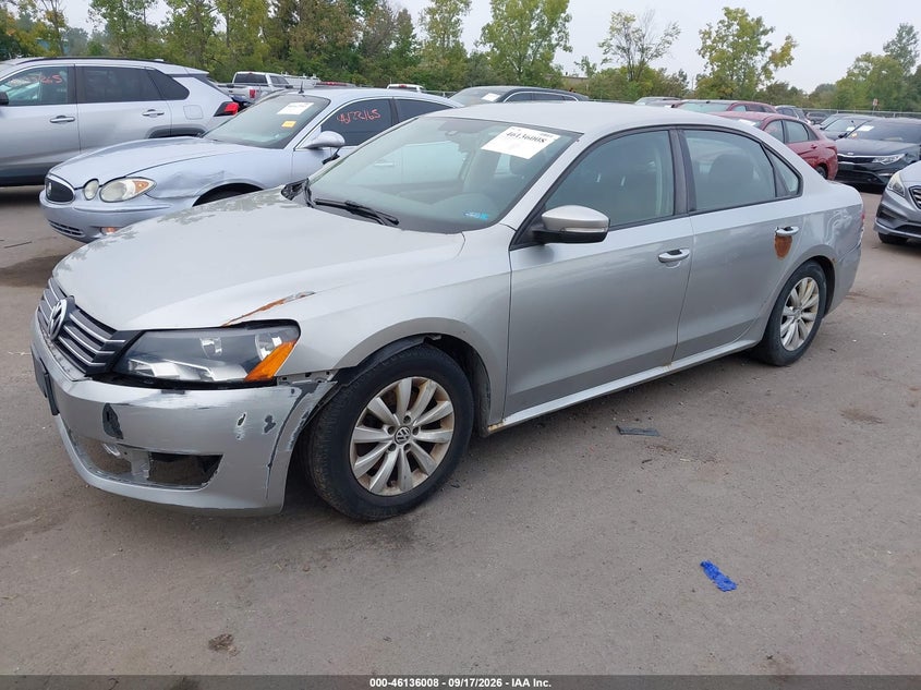 Vin: 1vwap7a38dc062703, lot: 46635742, volkswagen passat 2.5l s 20132