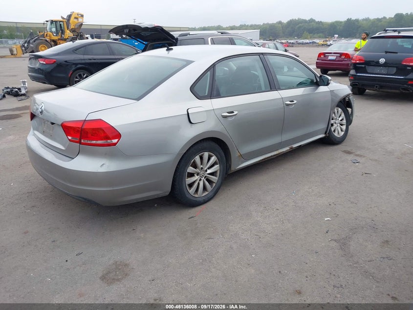 Vin: 1vwap7a38dc062703, lot: 46635742, volkswagen passat 2.5l s 20134
