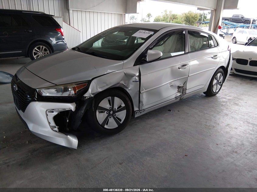 Vin: kmhc65lc1ku118841, lot: 46636073, hyundai ioniq hybrid blue 20192