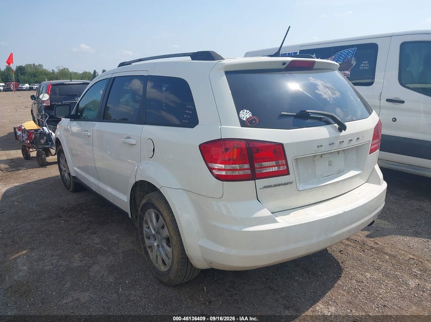 Vin: 3c4pdcab9ht602253, lot: 46636143, dodge journey se 20173