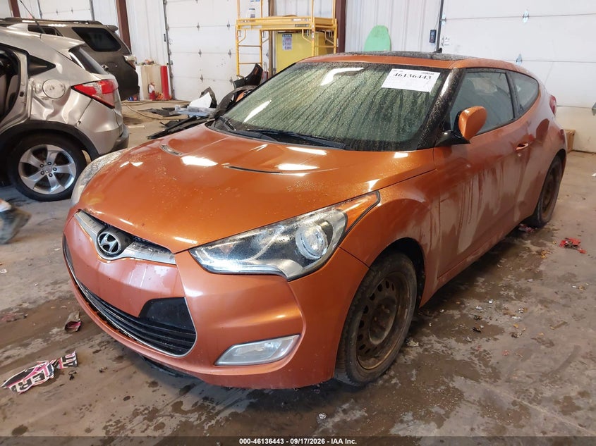 Vin: kmhtc6ad9cu074793, lot: 46636178, hyundai veloster base w/black 20122