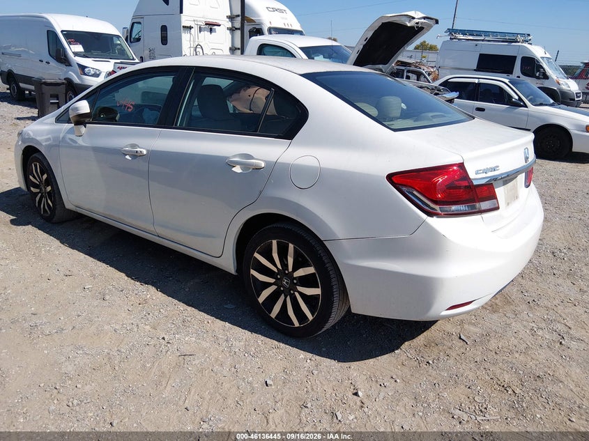 Vin: 19xfb2f93fe209688, lot: 46636179, honda civic ex-l 20153