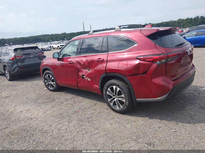 Vin: 5tdhbrchxms516906, lot: 46636302, toyota highlander hybrid xle 20213