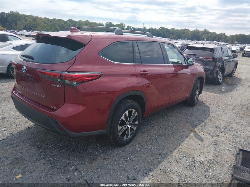 Vin: 5tdhbrchxms516906, lot: 46636302, toyota highlander hybrid xle 20214