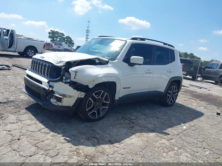 Vin: zacnjcbb2mpm38602, lot: 46636376, jeep renegade latitude fwd 20212