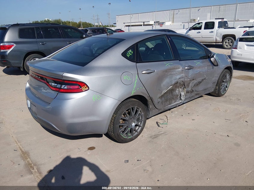 Vin: 1c3cdfaa5fd432570, lot: 46636436, dodge dart se 20154
