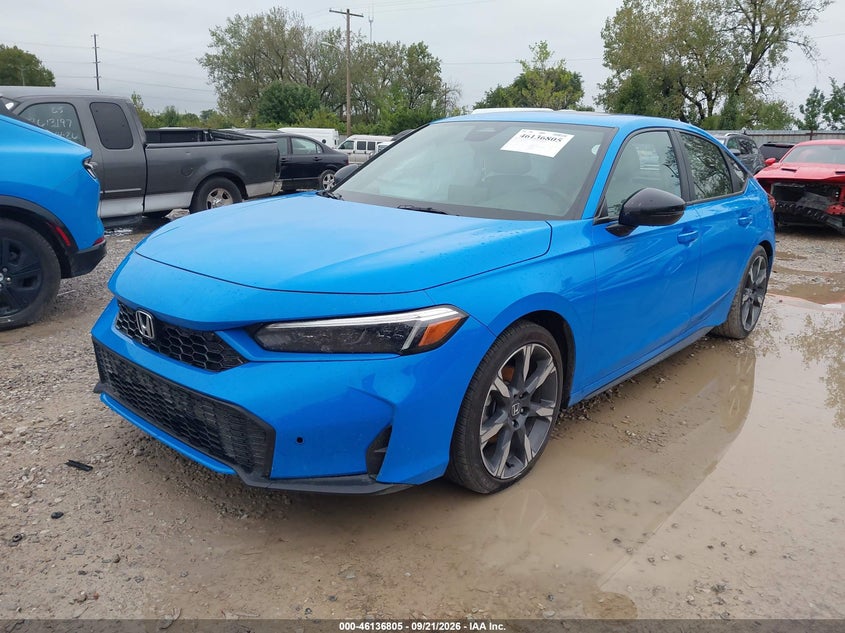 2025 Honda Civic, Right Front, IAAI, VIN JHMFL4H97SX005555 — photo 2