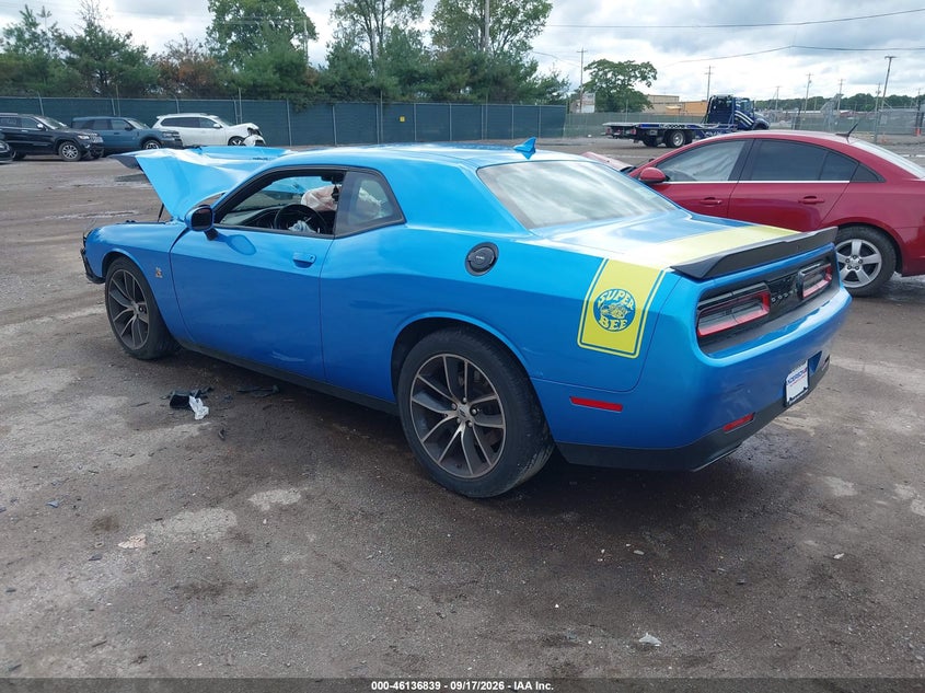 Vin: 2c3cdzfj3jh327905, lot: 46636573, dodge challenger r/t scat pack 20183