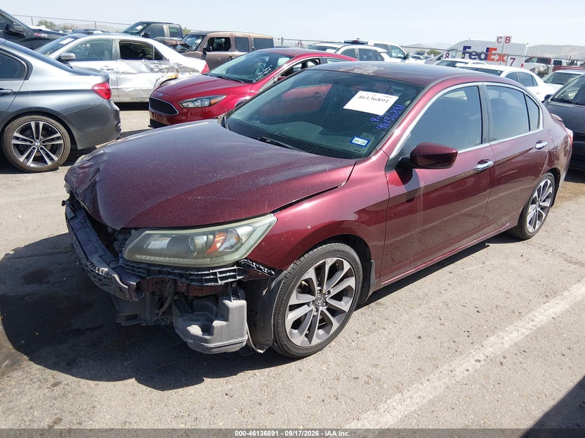 Vin: 1hgcr2f5xea287741, lot: 46636625, honda accord sport 20142