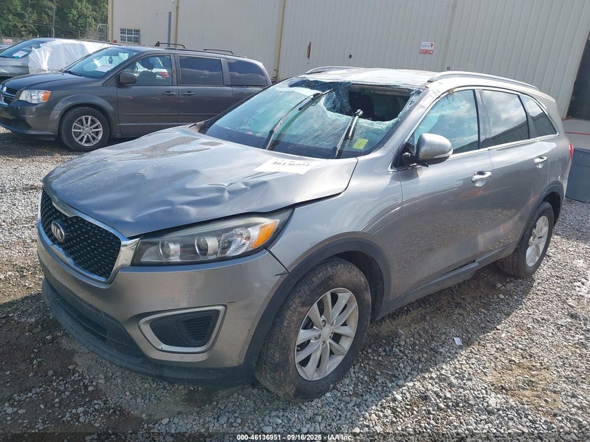 Vin: 5xypg4a34jg378893, lot: 46636686, kia sorento 2.4l lx 20182