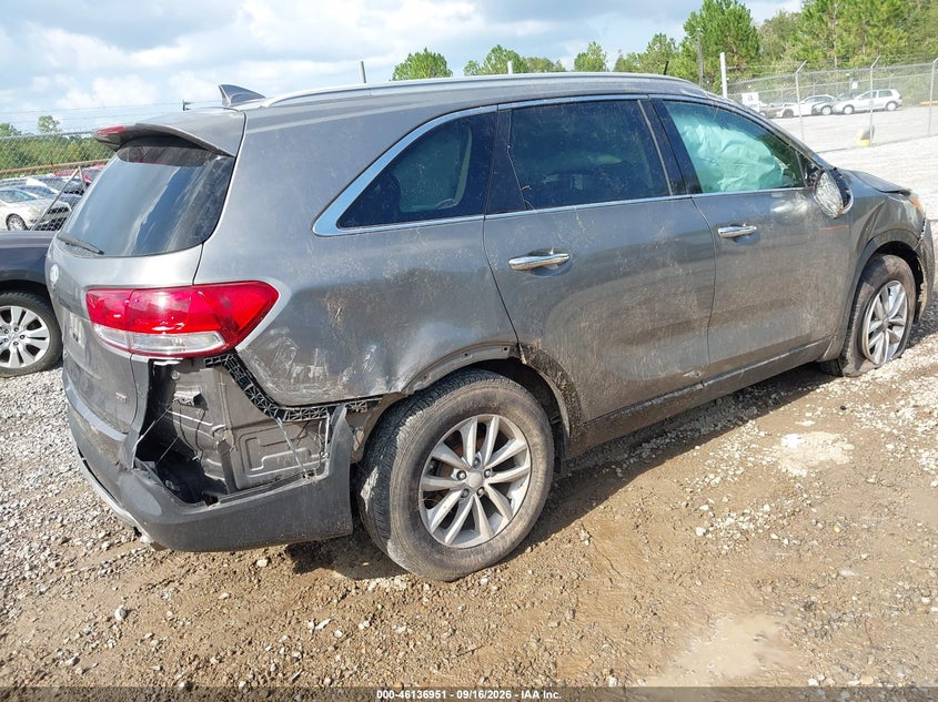 Vin: 5xypg4a34jg378893, lot: 46636686, kia sorento 2.4l lx 20184