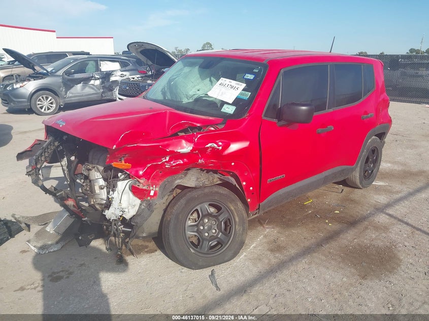 Vin: zaccjaab3hpf97425, lot: 46636747, jeep renegade sport fwd 20172
