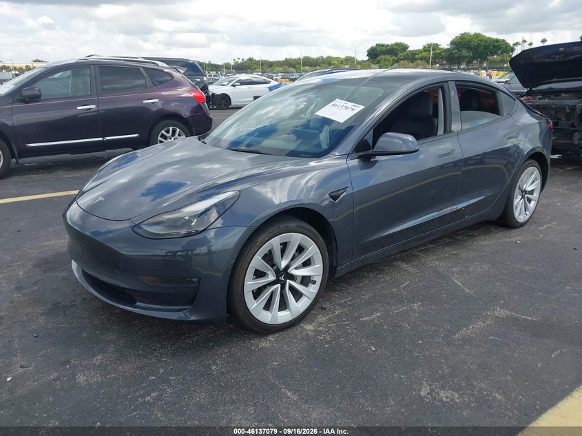Vin: 5yj3e1eb7nf247202, lot: 46636813, tesla model 3 long range 20222