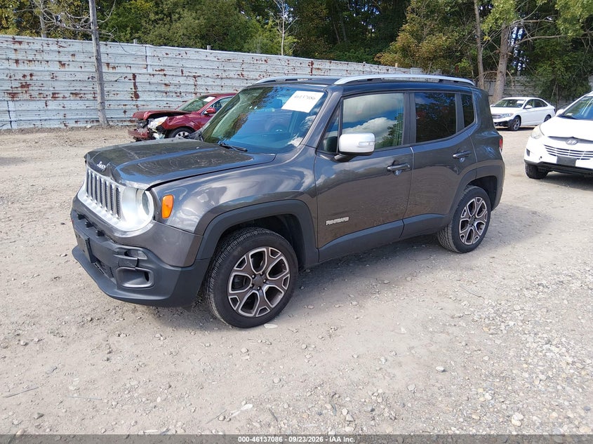 Vin: zaccjbdb8jpg89685, lot: 46636820, jeep renegade limited 4x4 20182