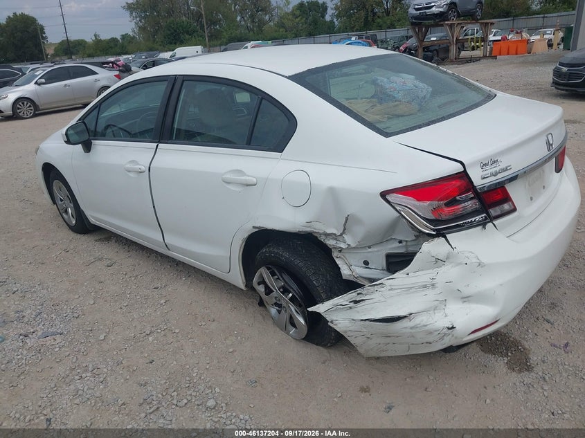 Vin: 19xfb2f52fe035755, lot: 46636938, honda civic lx 20153