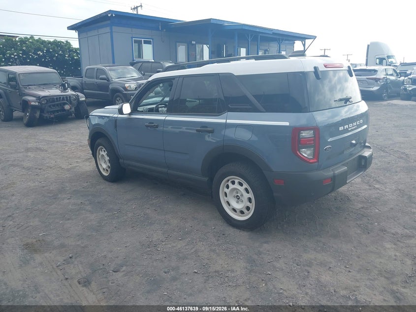 Vin: 3fmcr9gnxsrf40723, lot: 46637373, ford bronco sport heritage 20253