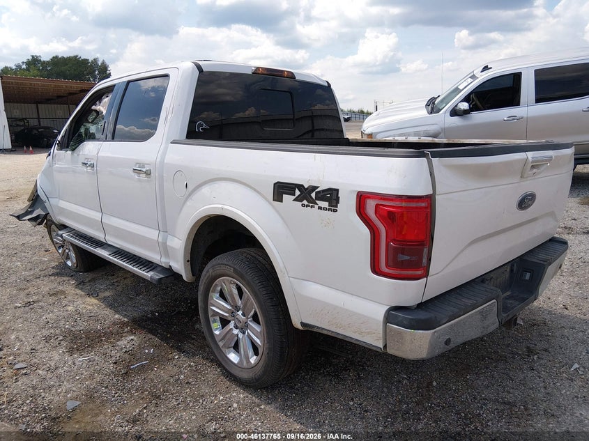 Vin: 1ftew1ef1hkc15488, lot: 46637500, ford f-150 lariat 20173