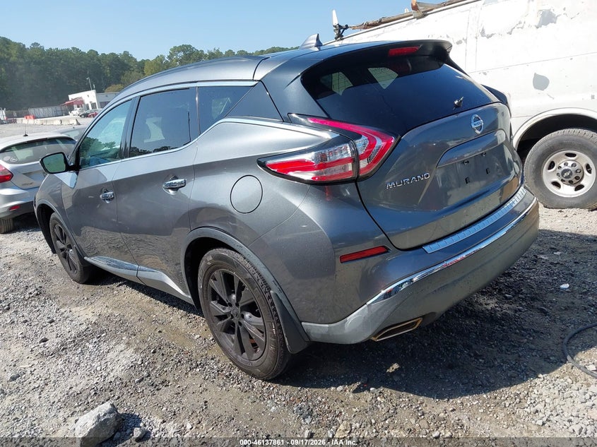 Vin: 5n1az2mh9hn121867, lot: 46637595, nissan murano s/sl/sv/platinum 20173