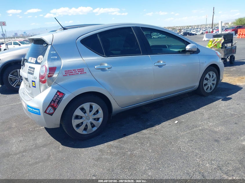 Vin: jtdkdtb33c1527471, lot: 46637842, toyota prius c two 20124
