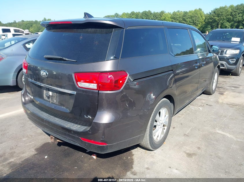 Vin: kndmb5c16h6222175, lot: 46637891, kia sedona lx 20174