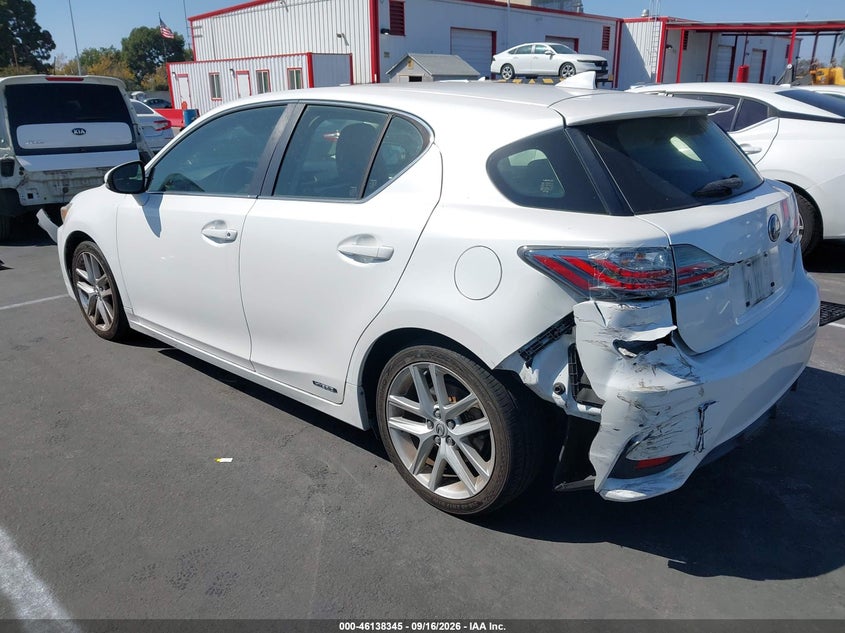 Vin: jthkd5bh3f2230981, lot: 46638079, lexus ct 200h 20153