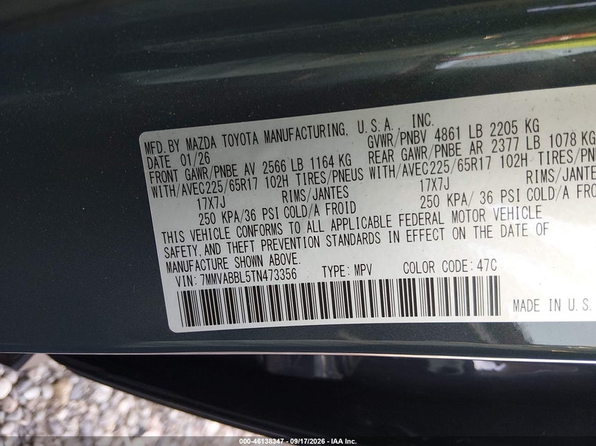 MAZDA CX-50 2026 VIN 7MMVABBL5TN473356