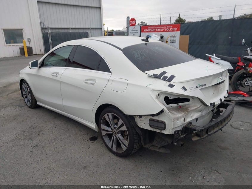Vin: wddsj4eb9jn609038, lot: 46638091, mercedes-benz cla 250 20183