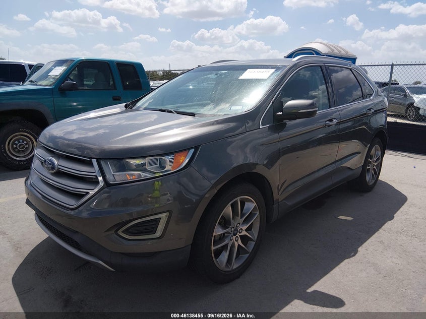 Vin: 2fmtk3k94fbc39106, lot: 46638189, ford edge titanium 20152