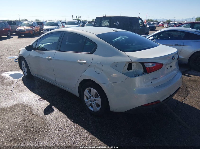 Vin: knafk4a66f5287108, lot: 46638273, kia forte lx 20153