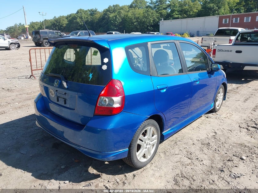 HONDA FIT 2007 VIN JHMGD38627S053843