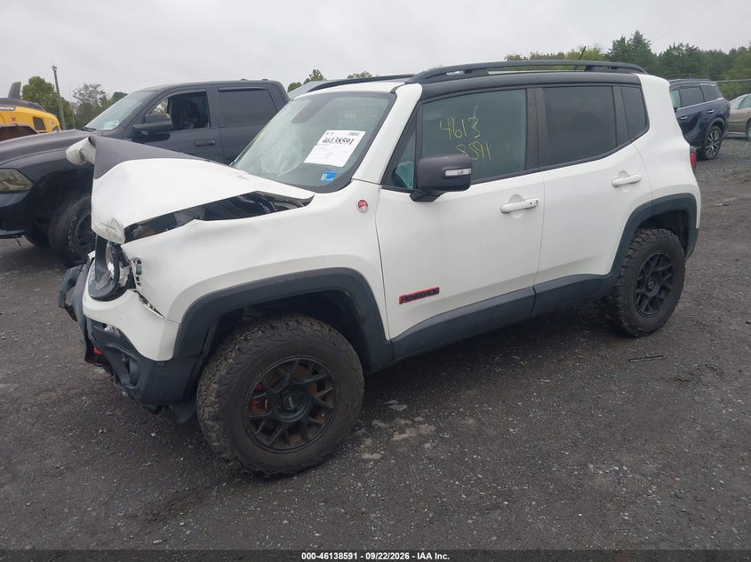 Vin: zaccjbcb4hpg20259, lot: 46638325, jeep renegade trailhawk 4x4 20172