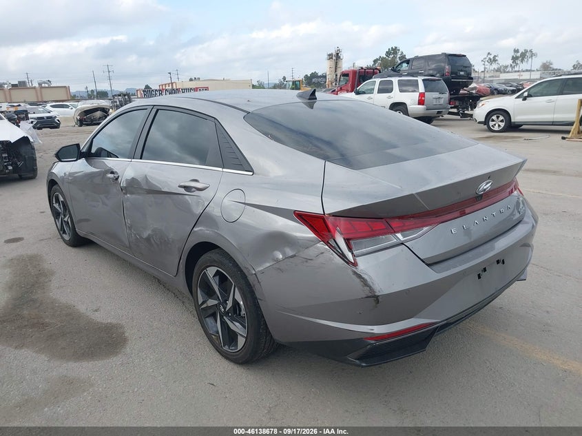 Vin: kmhln4aj5pu045804, lot: 46638412, hyundai elantra hybrid limited 20233