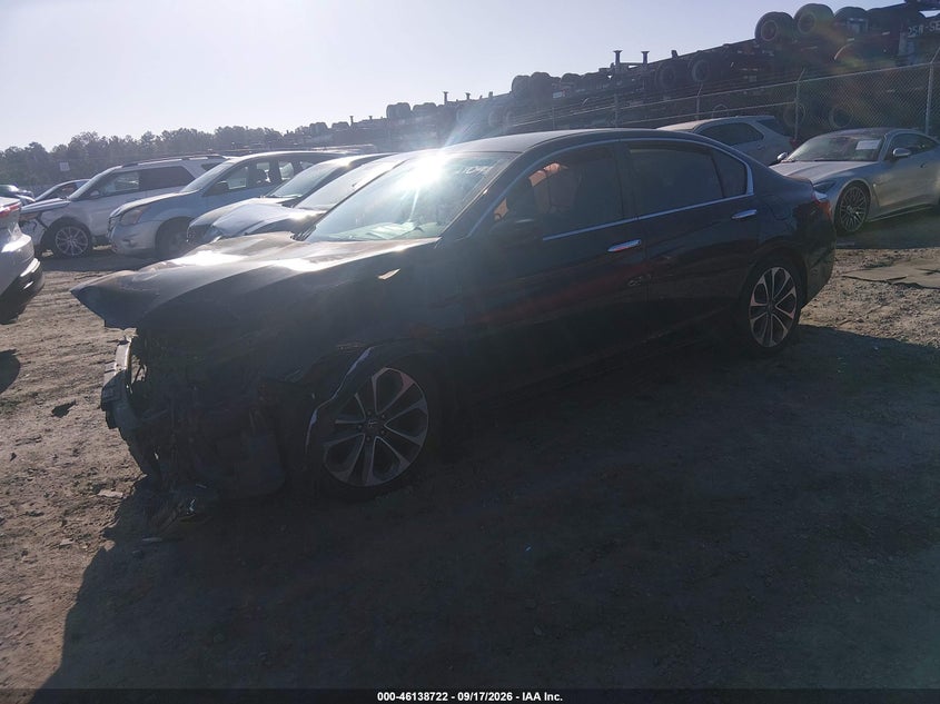 Vin: 1hgcr2f51fa187450, lot: 46638457, honda accord sport 20152