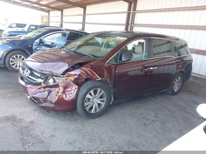 Vin: 5fnrl5h65eb053550, lot: 46638473, honda odyssey ex-l 20142