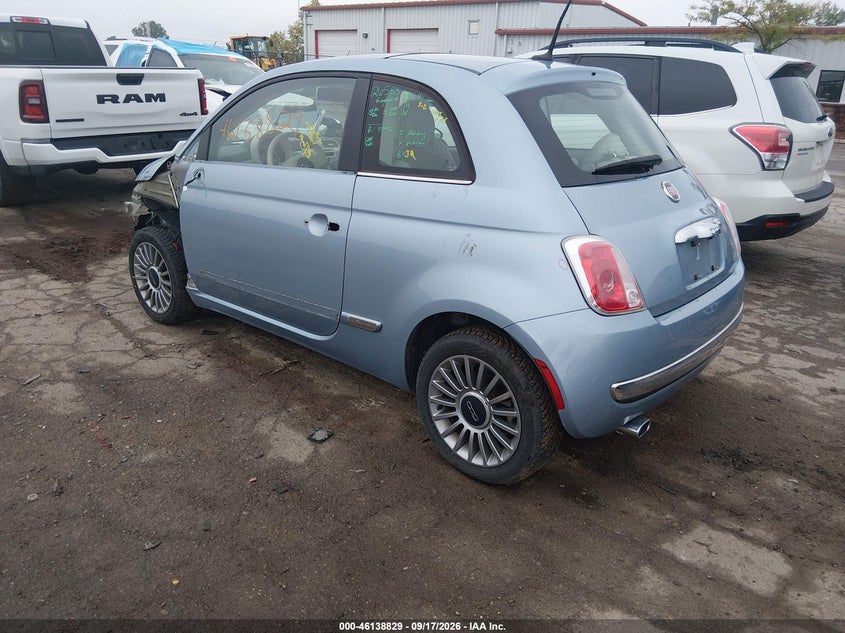 Vin: 3c3cffcr0dt739472, lot: 46638563, fiat 500 lounge 20133