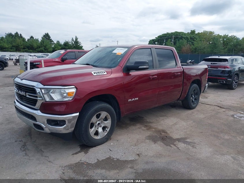 Vin: 1c6srfft3mn637466, lot: 46638681, ram 1500 big horn  4x4 5'7 box 20212