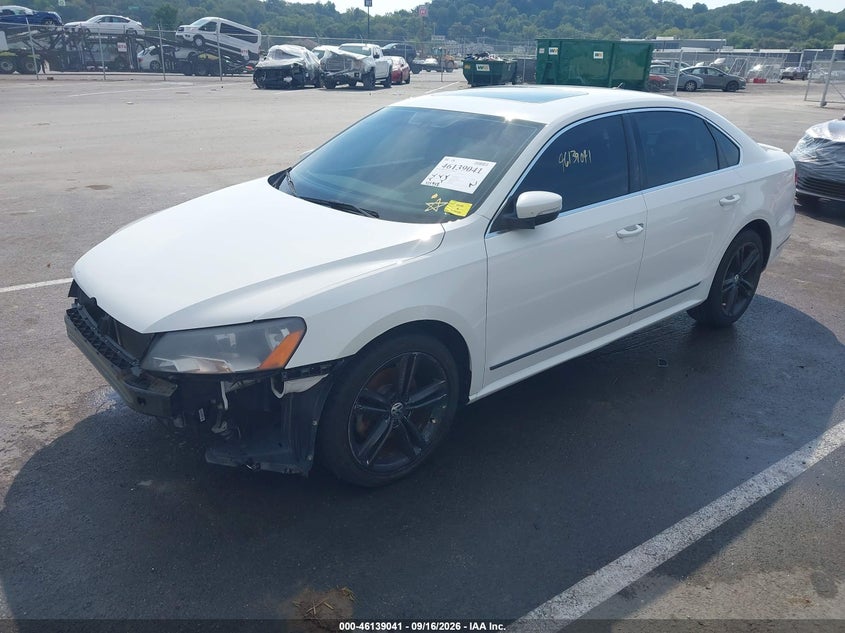 Vin: 1vwcn7a33dc128606, lot: 46638776, volkswagen passat 2.0l tdi sel premium 20132
