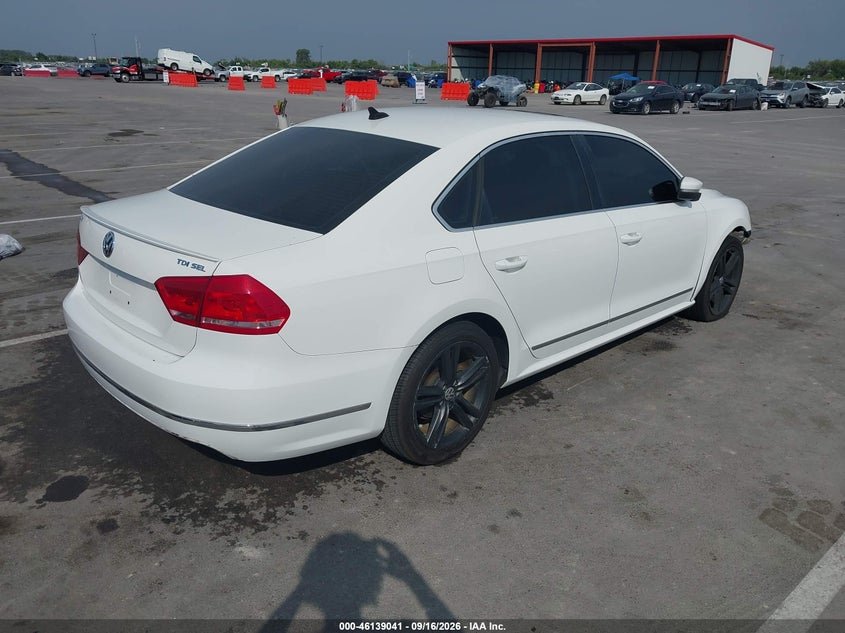 Vin: 1vwcn7a33dc128606, lot: 46638776, volkswagen passat 2.0l tdi sel premium 20134