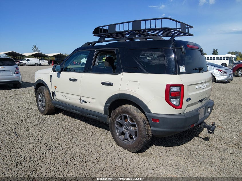 Vin: 3fmcr9d90rrf75319, lot: 46638812, ford bronco sport badlands 20243