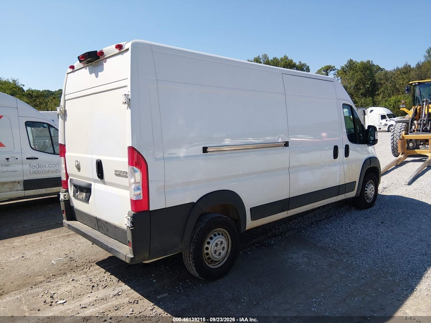 Vin: 3c6lrvdg3te180066, lot: 46638949, ram promaster 2500 tradesman high roof 159 wb w/pass seat 20264