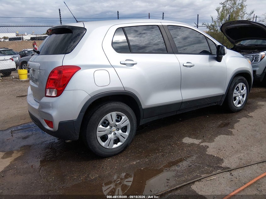 Vin: kl7cjksb3jb607937, lot: 46639123, chevrolet trax ls 20184