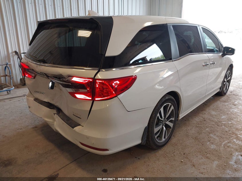 Vin: 5fnrl6h84pb022820, lot: 46639205, honda odyssey touring 20234